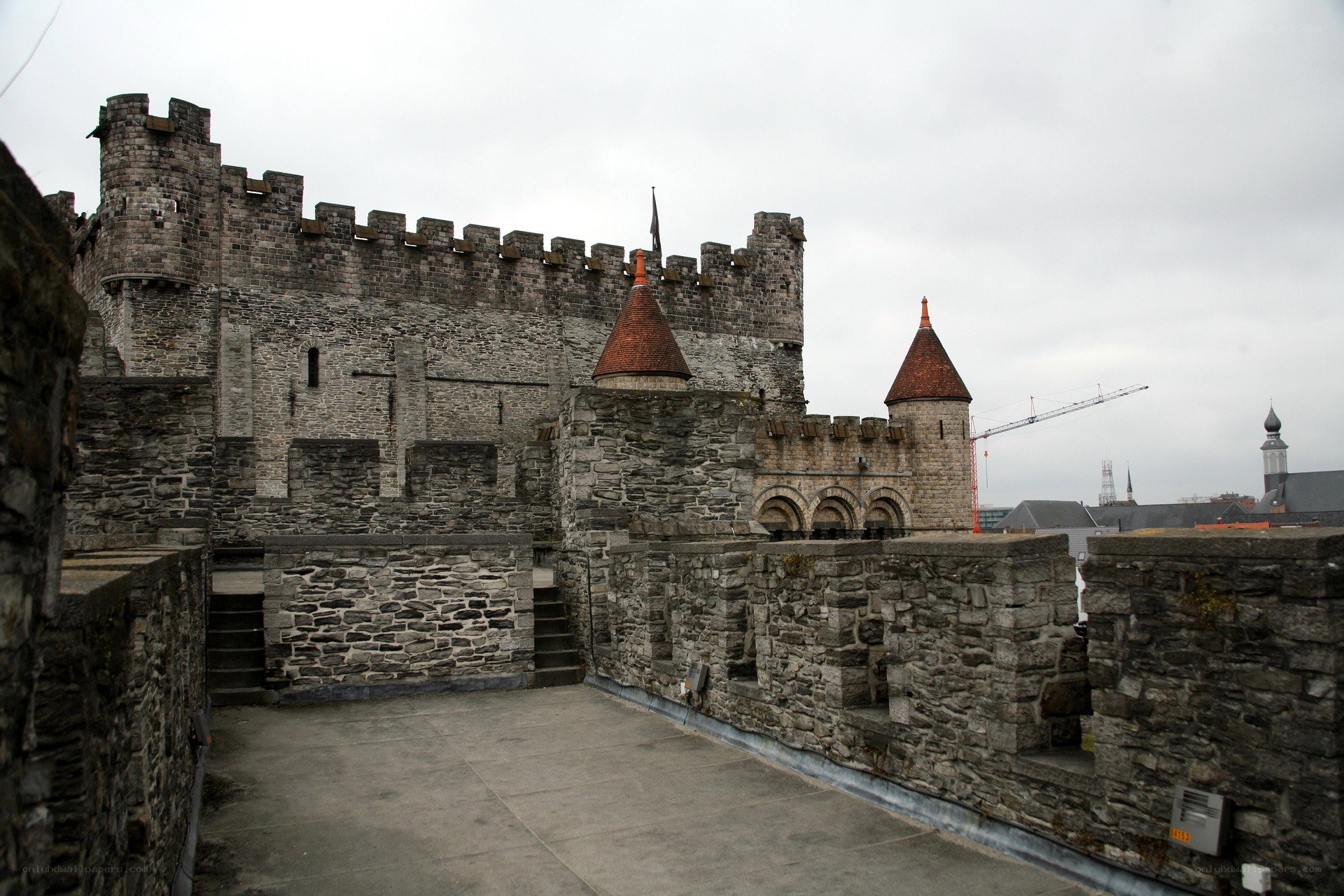 ancient stone castle walls