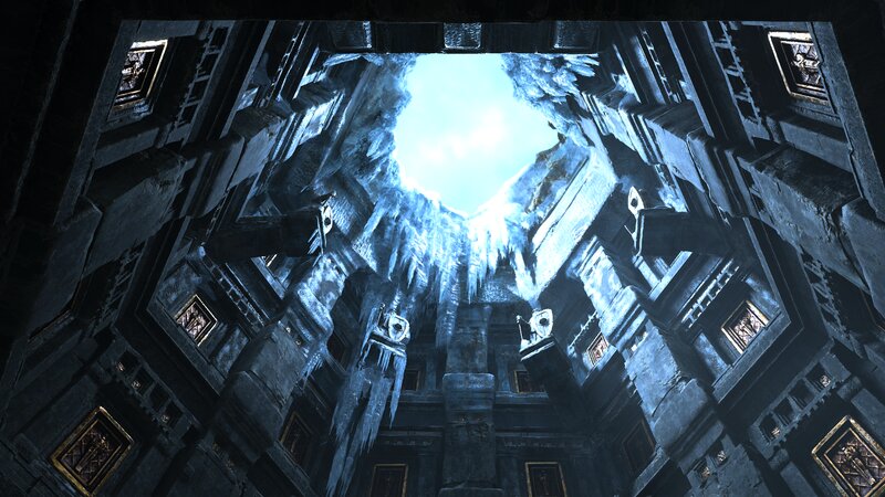 Ancient Stone Chamber — Blue, Dramatic