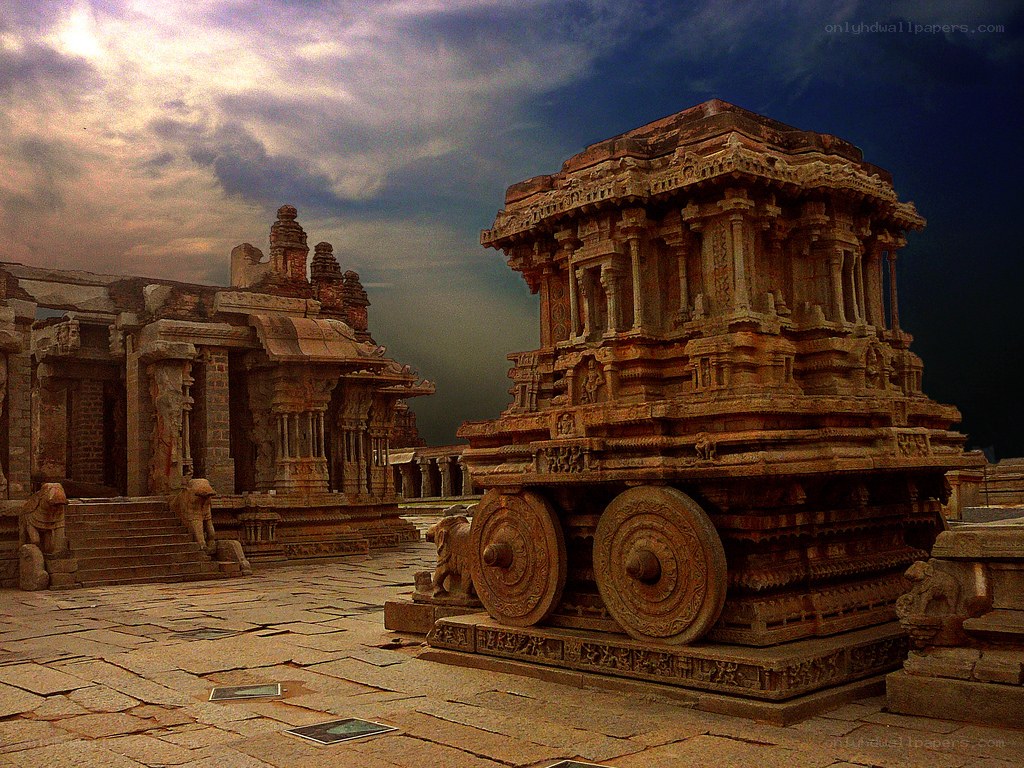 Ancient stone chariot at Hampi