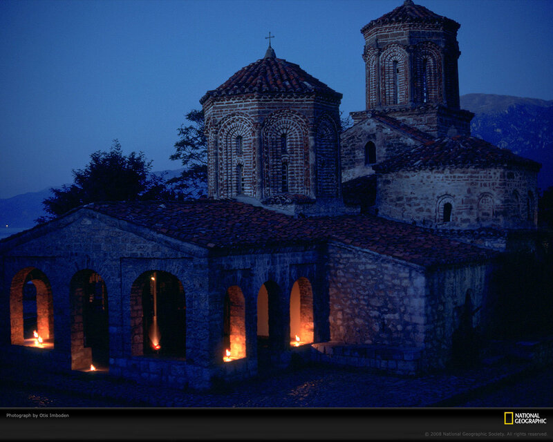 Ancient Stone Church — Blue