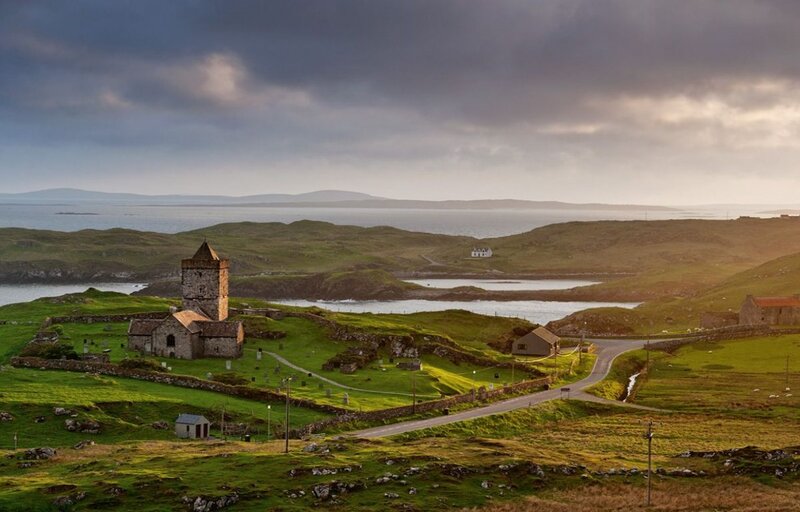 Ancient Stone Church — Green, Dramatic