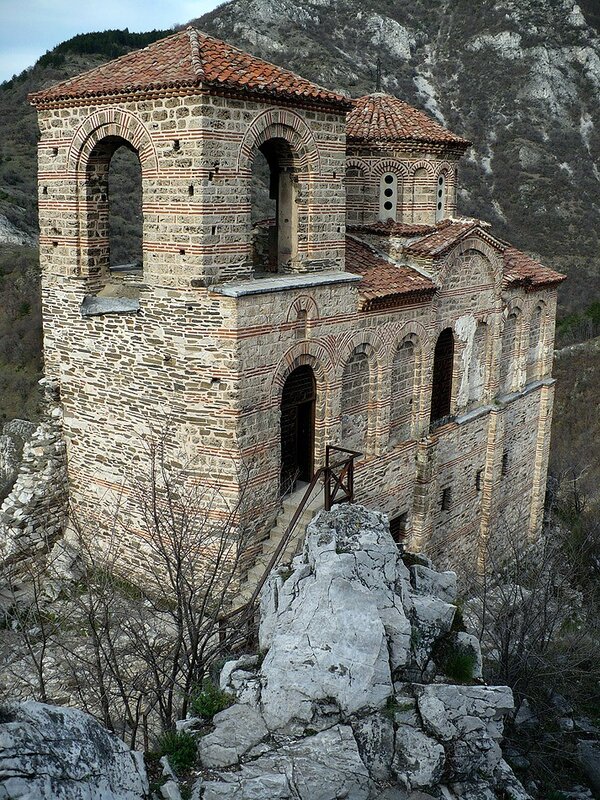 Ancient stone church on a mountain