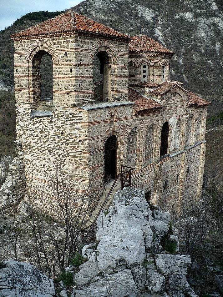 Ancient stone church on a mountain