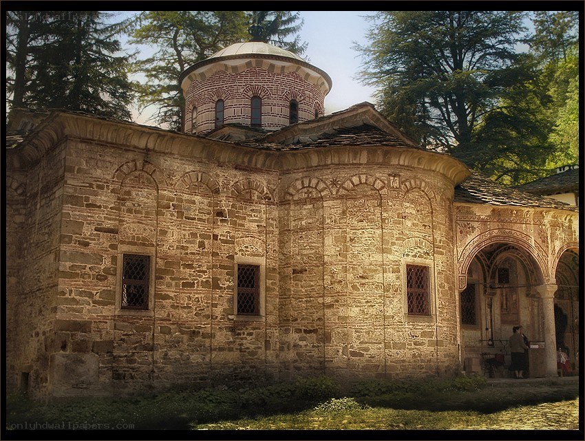 Ancient stone church with dome
