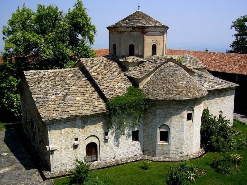 ancient stone church with domed roof