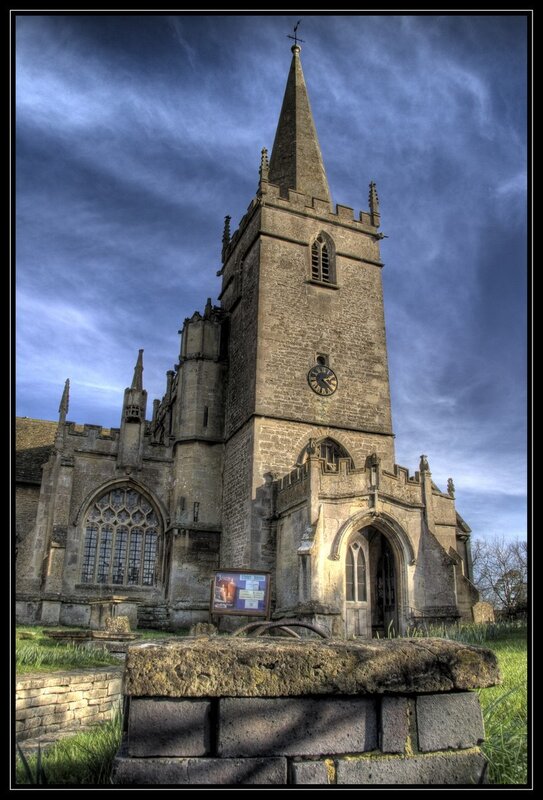 ancient stone church with steeple