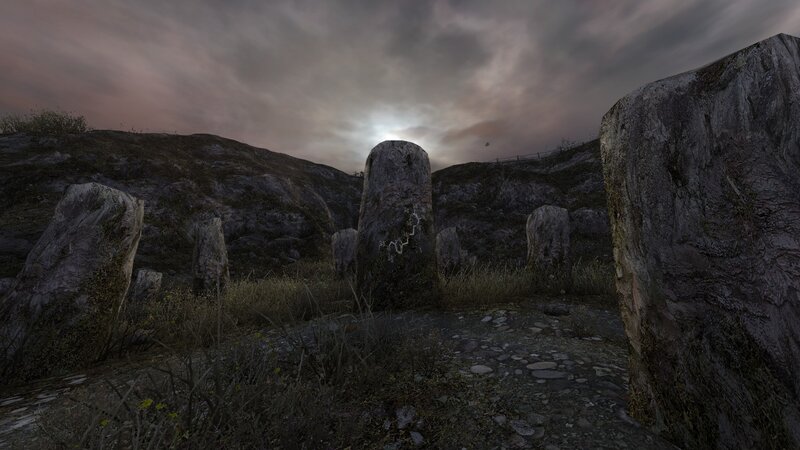 ancient stone circle at dusk