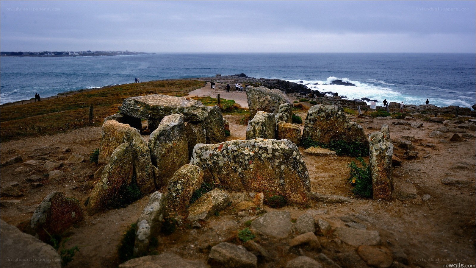 ancient stone circle by the sea