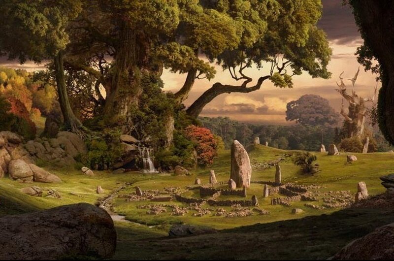 Ancient stone circle in a forest