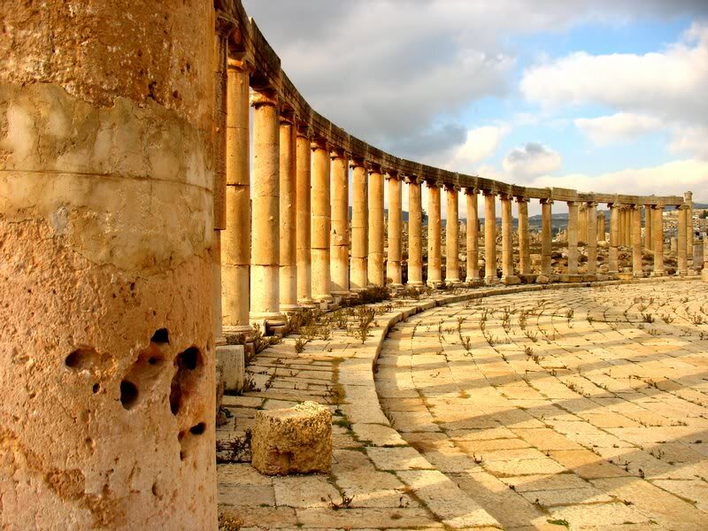 Ancient Stone Colonnade — Beige