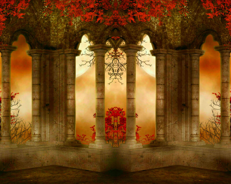 Ancient Stone Colonnade — Orange