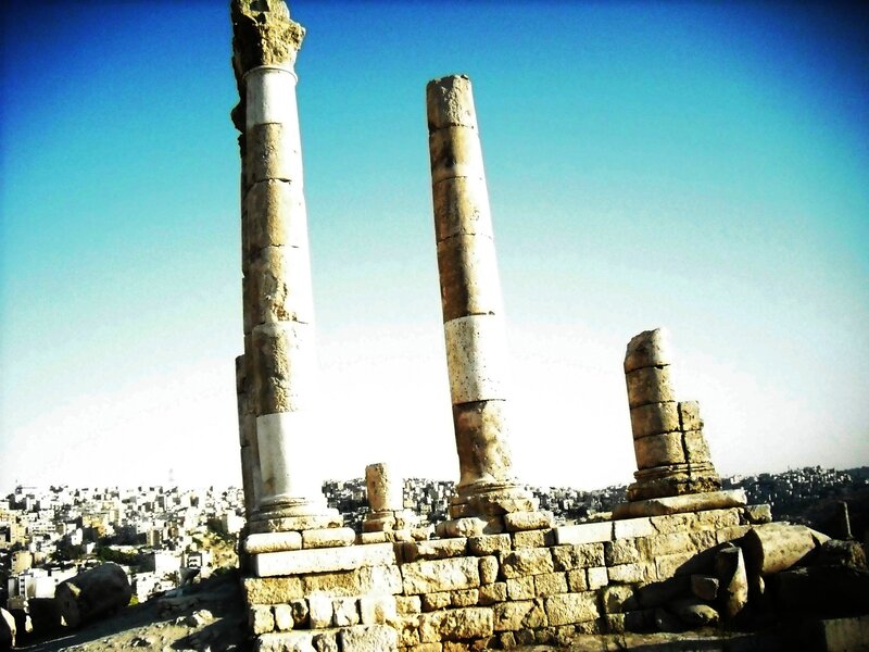 Ancient Stone Columns — Blue