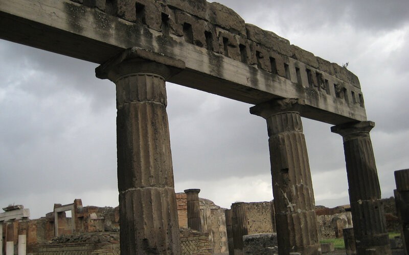 Ancient Stone Columns — Gray, Dramatic