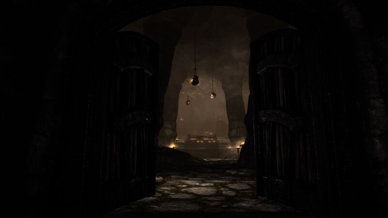 Ancient Stone Corridor — Black