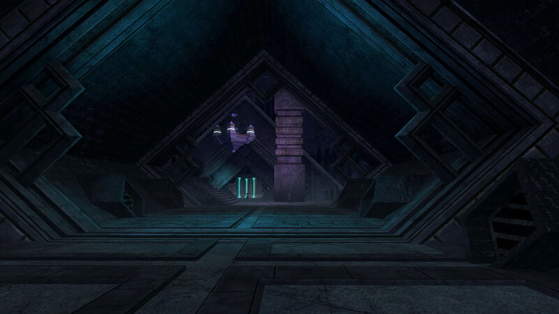 Ancient Stone Corridor — Blue