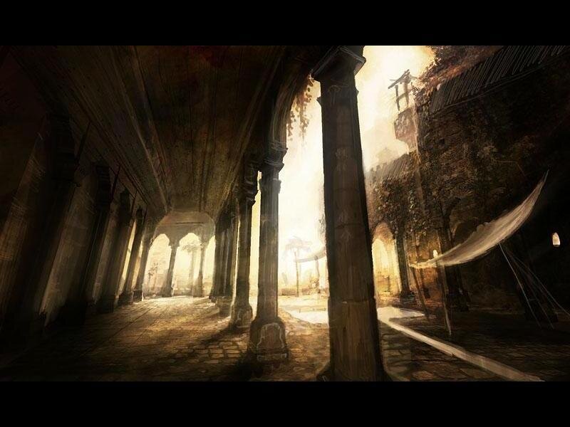 Ancient Stone Corridor — Brown