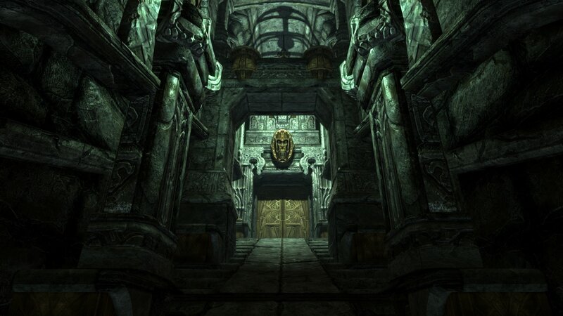Ancient Stone Corridor — Gray, Dark, Mysterious