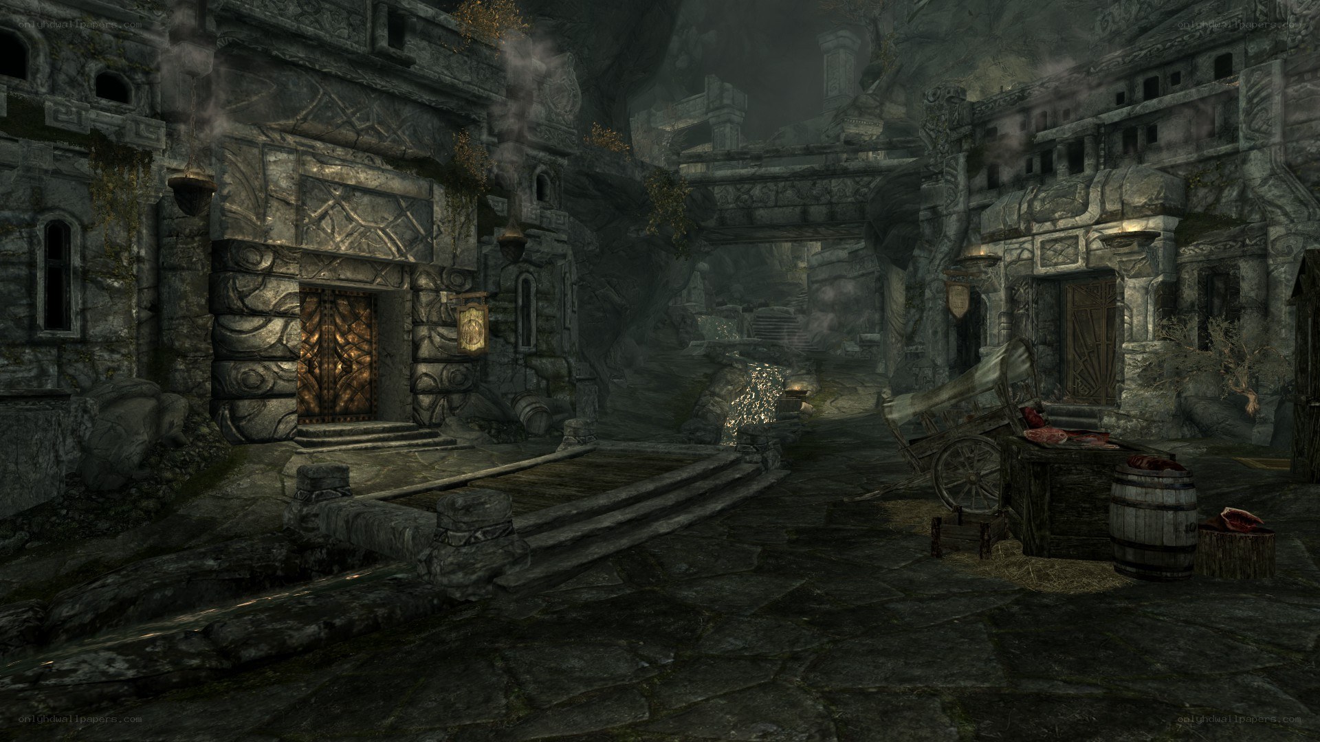 ancient stone courtyard