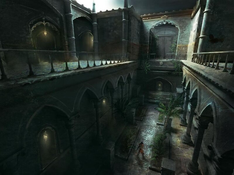 ancient stone courtyard