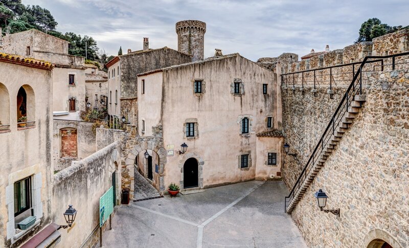Ancient Stone Courtyard — Beige