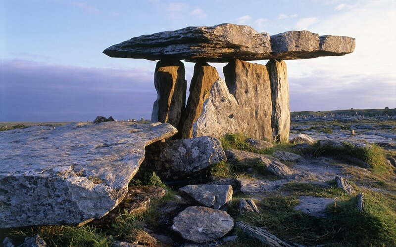 Ancient Stone Dolmen — Gray, Serene, Sunset