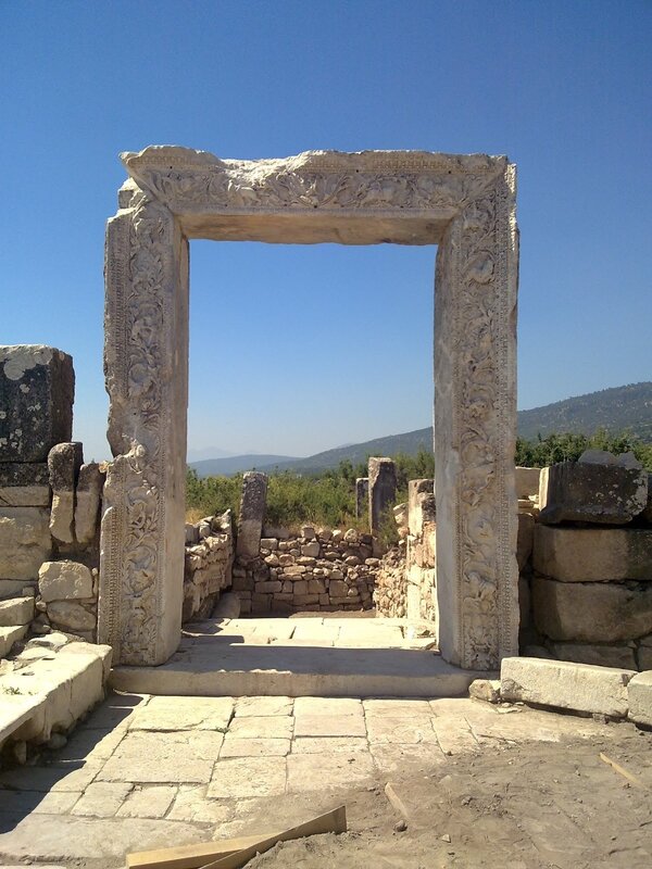 Ancient Stone Doorway — Blue