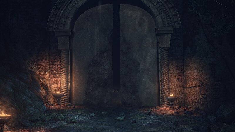 Ancient Stone Doorway — Gray, Dark, Mysterious