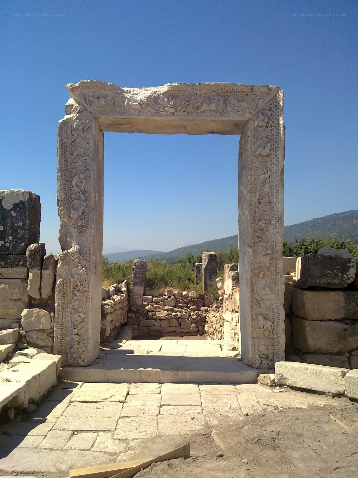 ancient stone doorway ruins