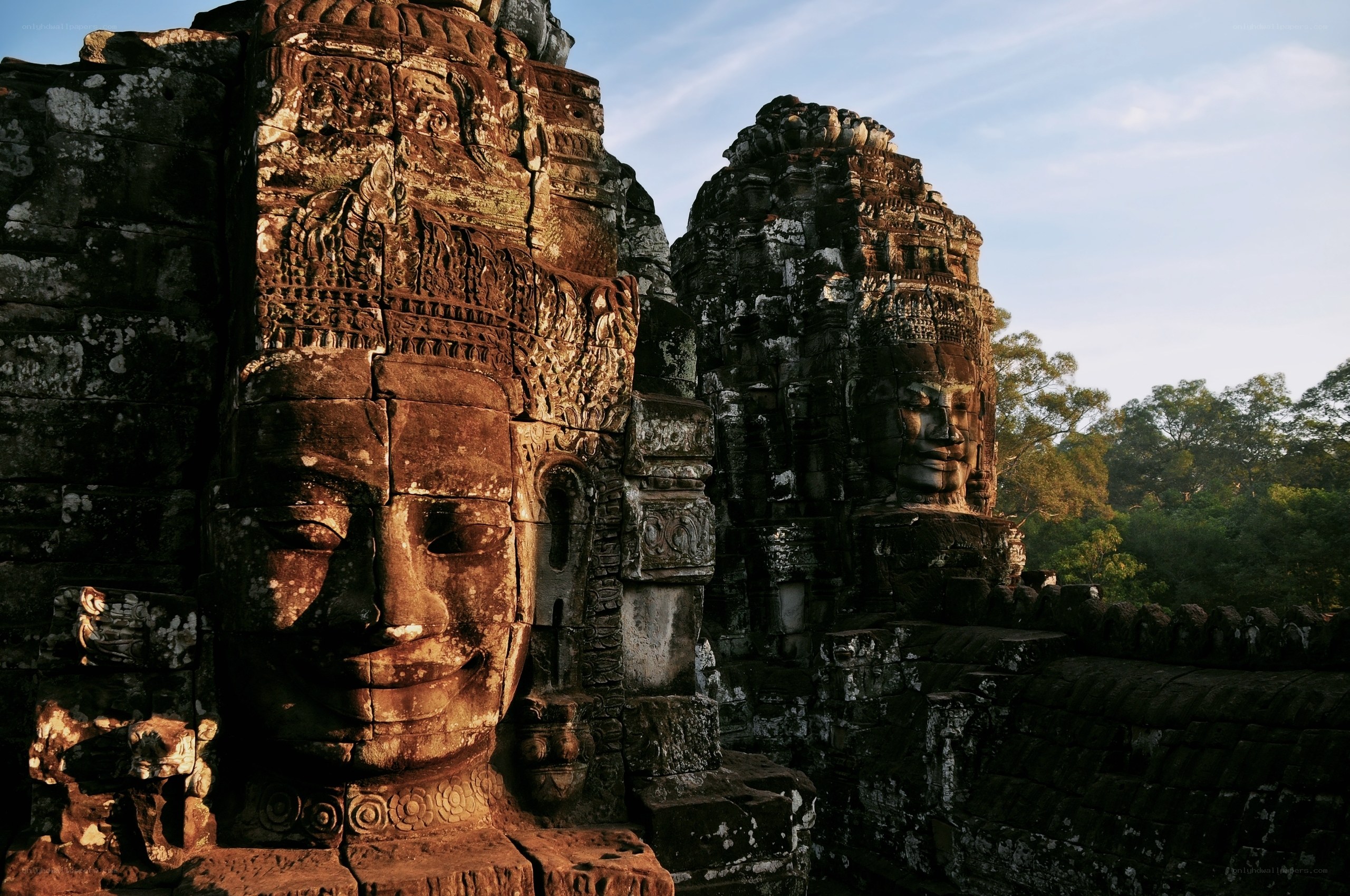 Ancient stone faces at Angkor Wat