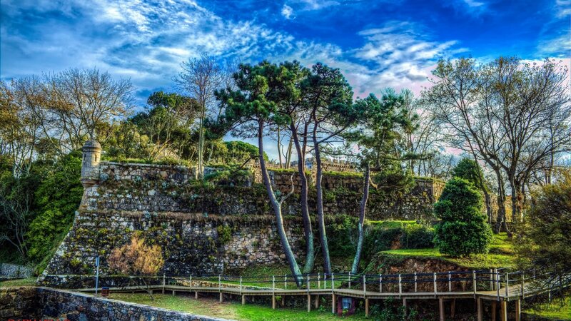 Ancient Stone Fortress — Blue, Dramatic