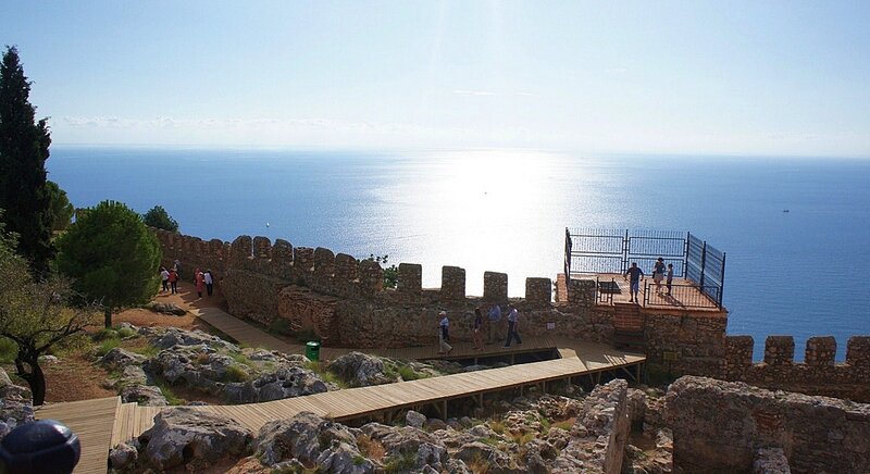 Ancient Stone Fortress — Blue, Serene, Afternoon