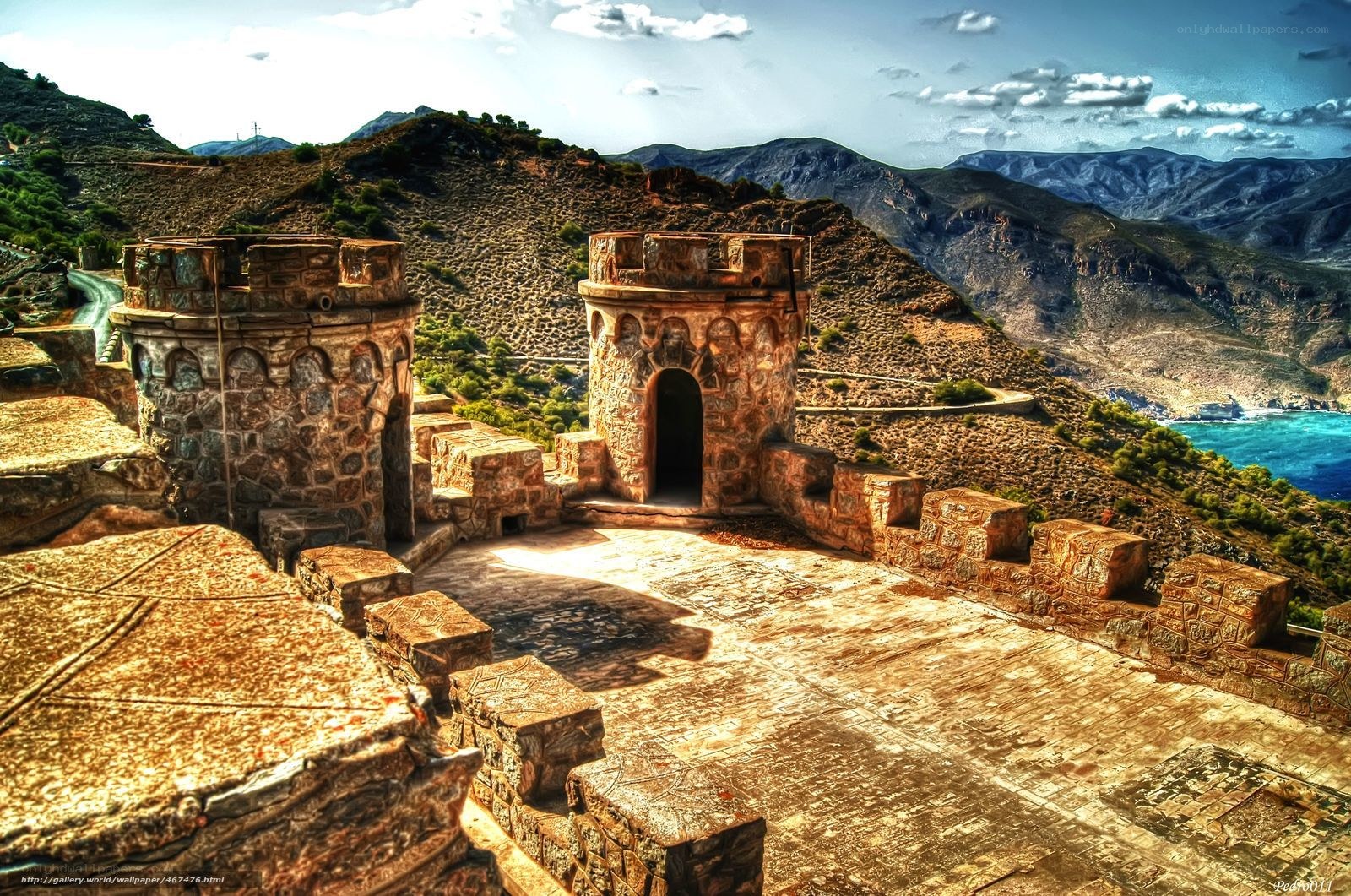 ancient stone fortress by the sea