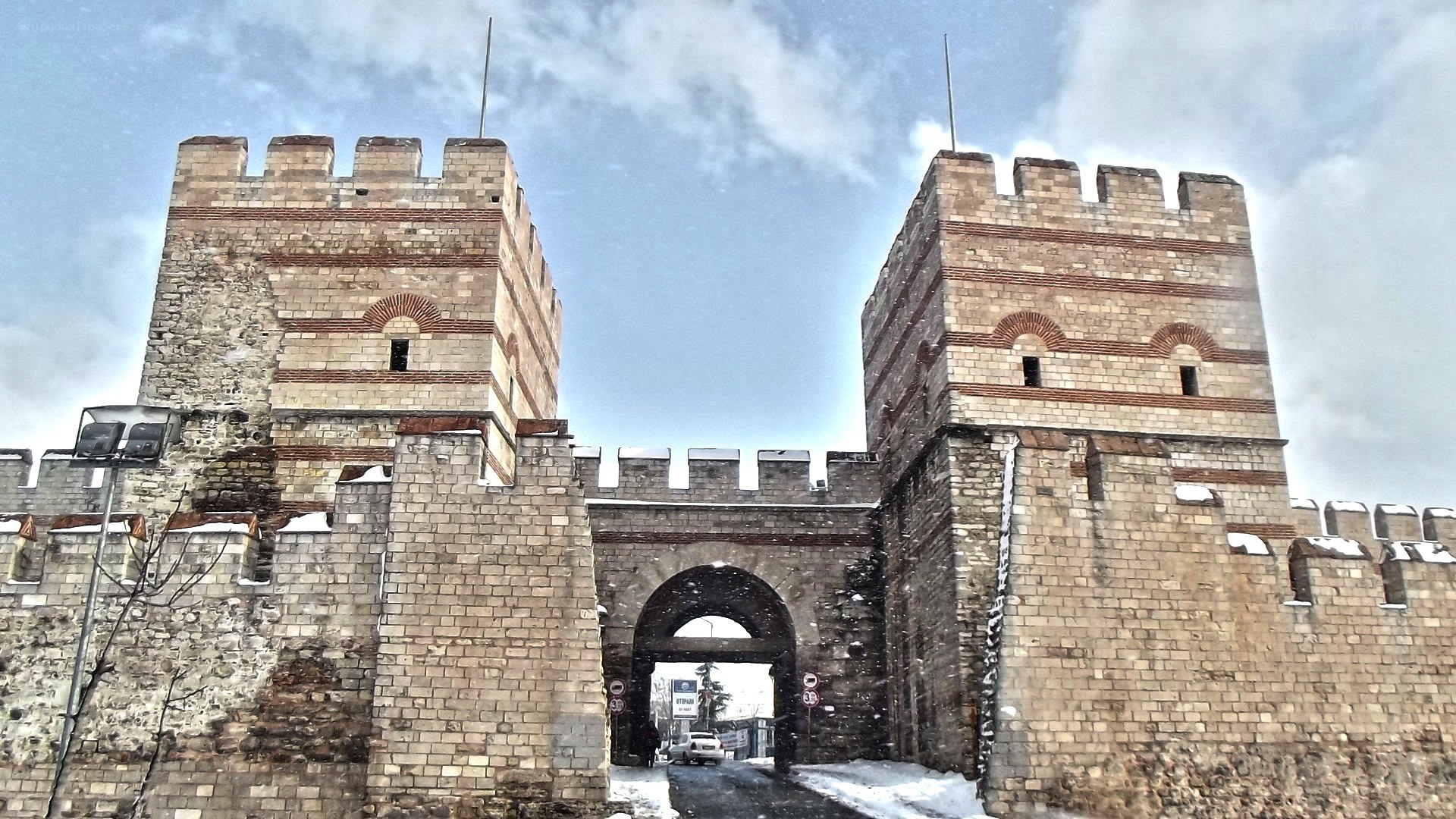 ancient stone fortress gate