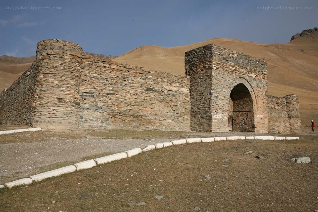 Ancient stone fortress gate