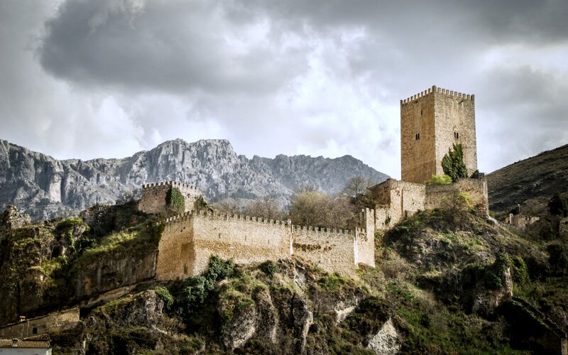Ancient Stone Fortress — Gray, Dramatic, Photograph, Mountain