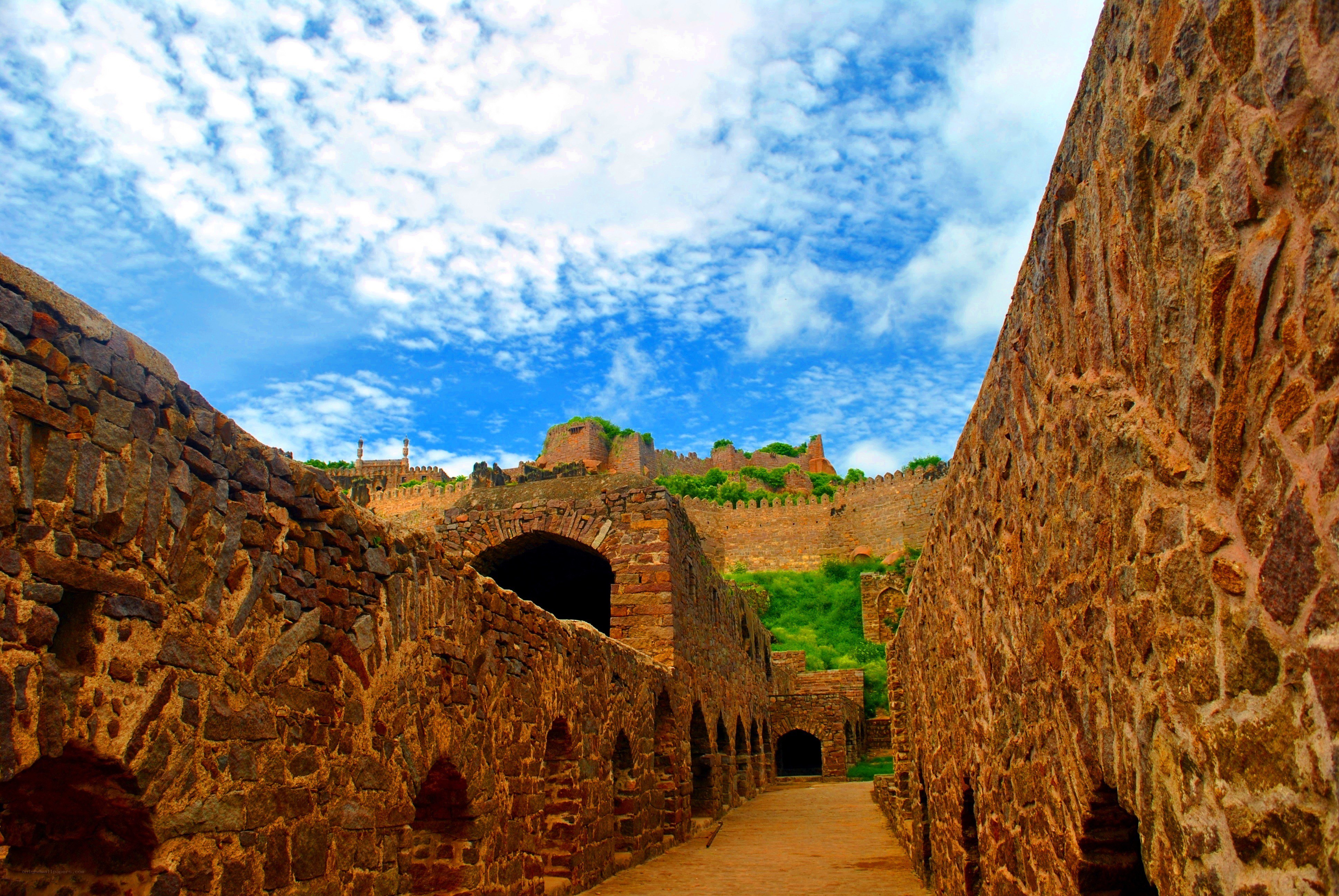 ancient stone fortress pathway