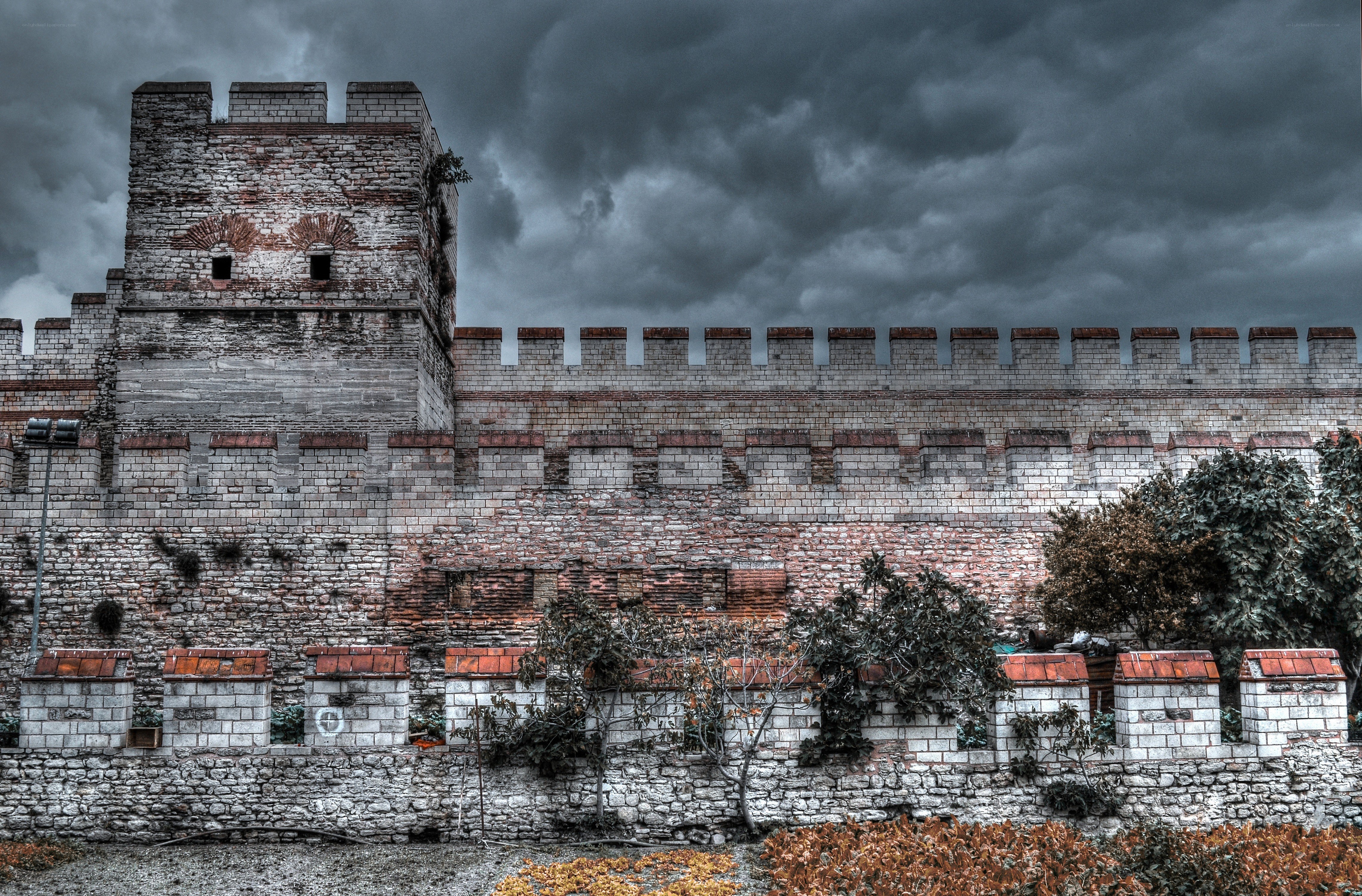 ancient stone fortress wall