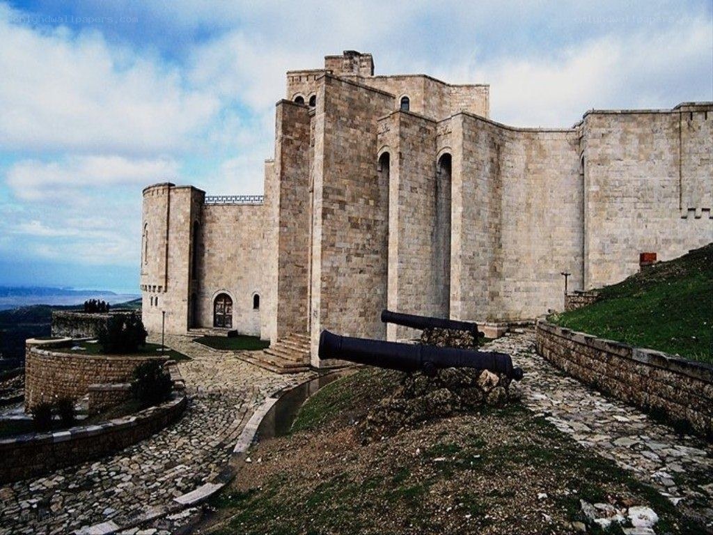 ancient stone fortress with cannons