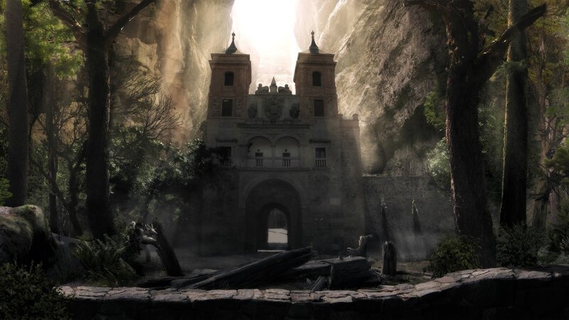 Ancient Stone Gate — Gray, Dramatic, Morning