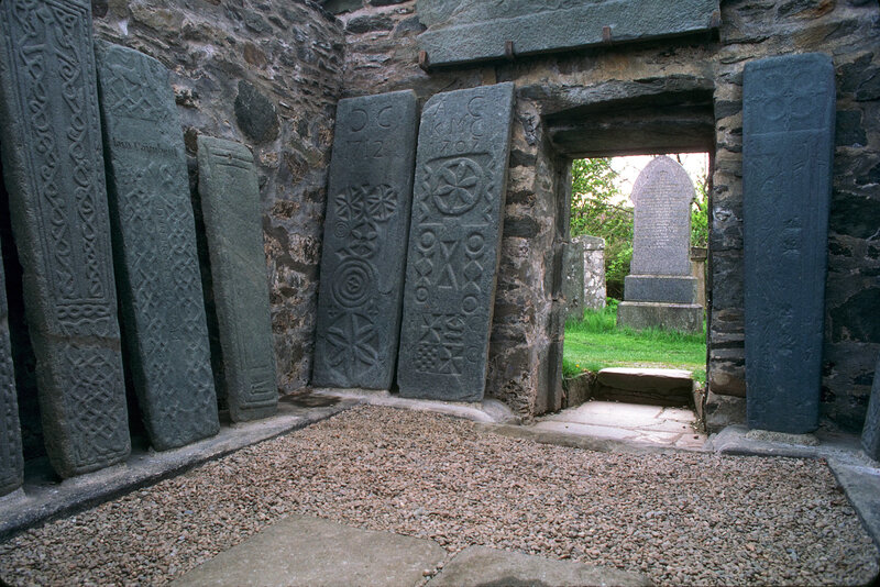 ancient stone grave markers