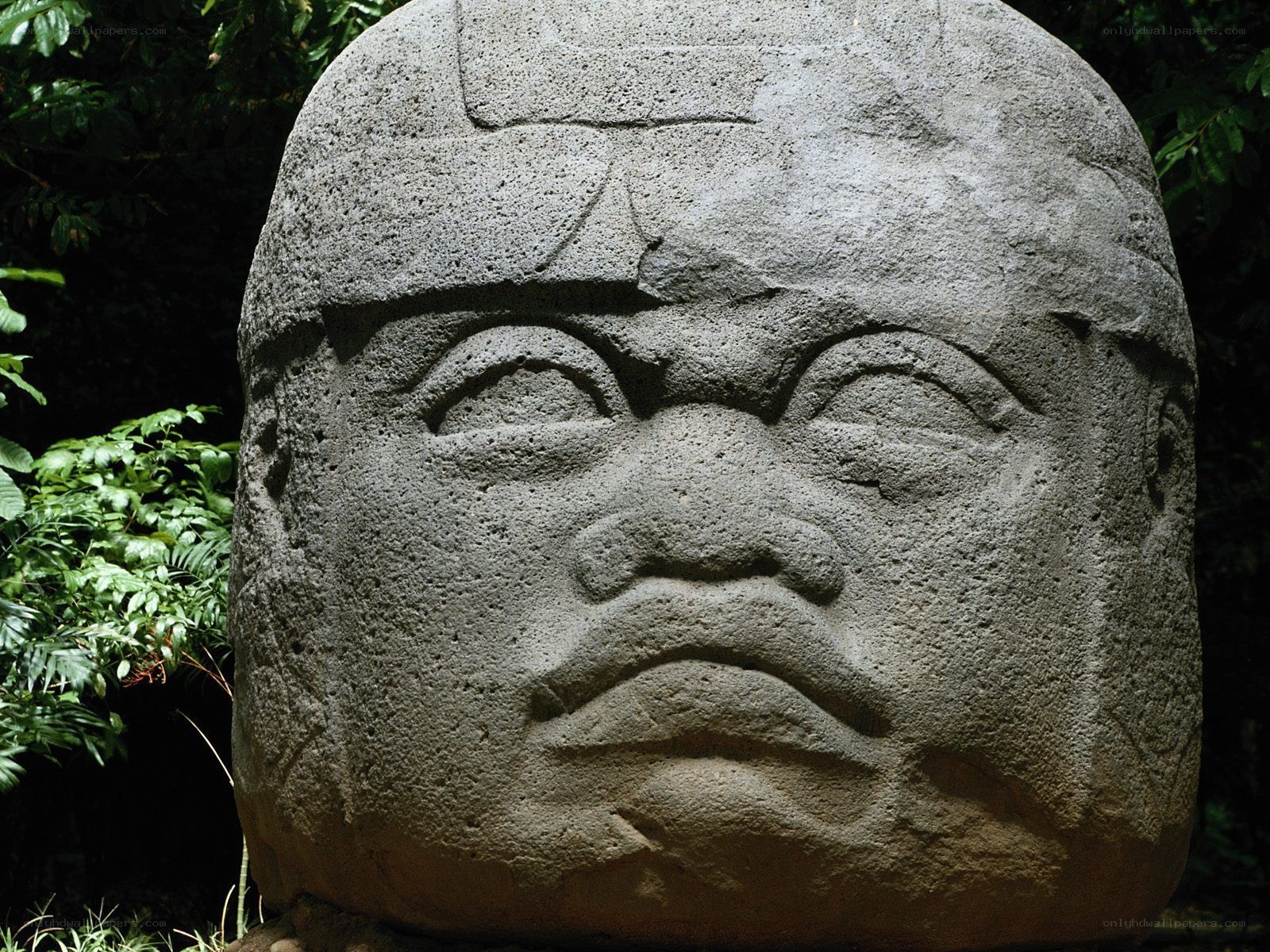 ancient stone head sculpture