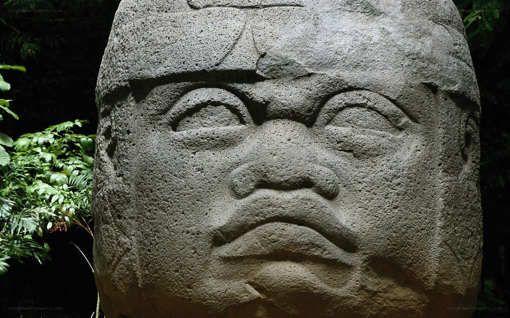ancient stone head sculpture
