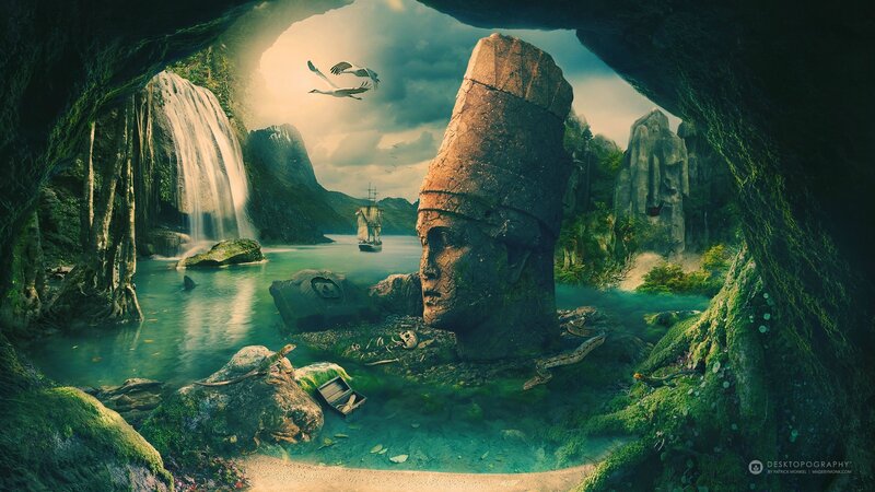 Ancient Stone Head Statue