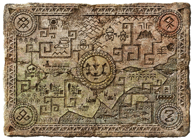 ancient stone map carving
