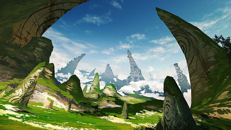 Ancient Stone Monoliths — Green