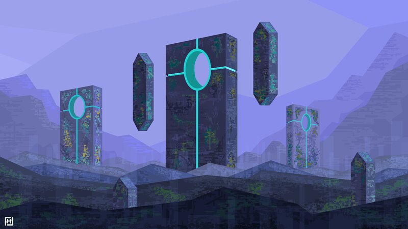 Ancient Stone Monoliths — Purple