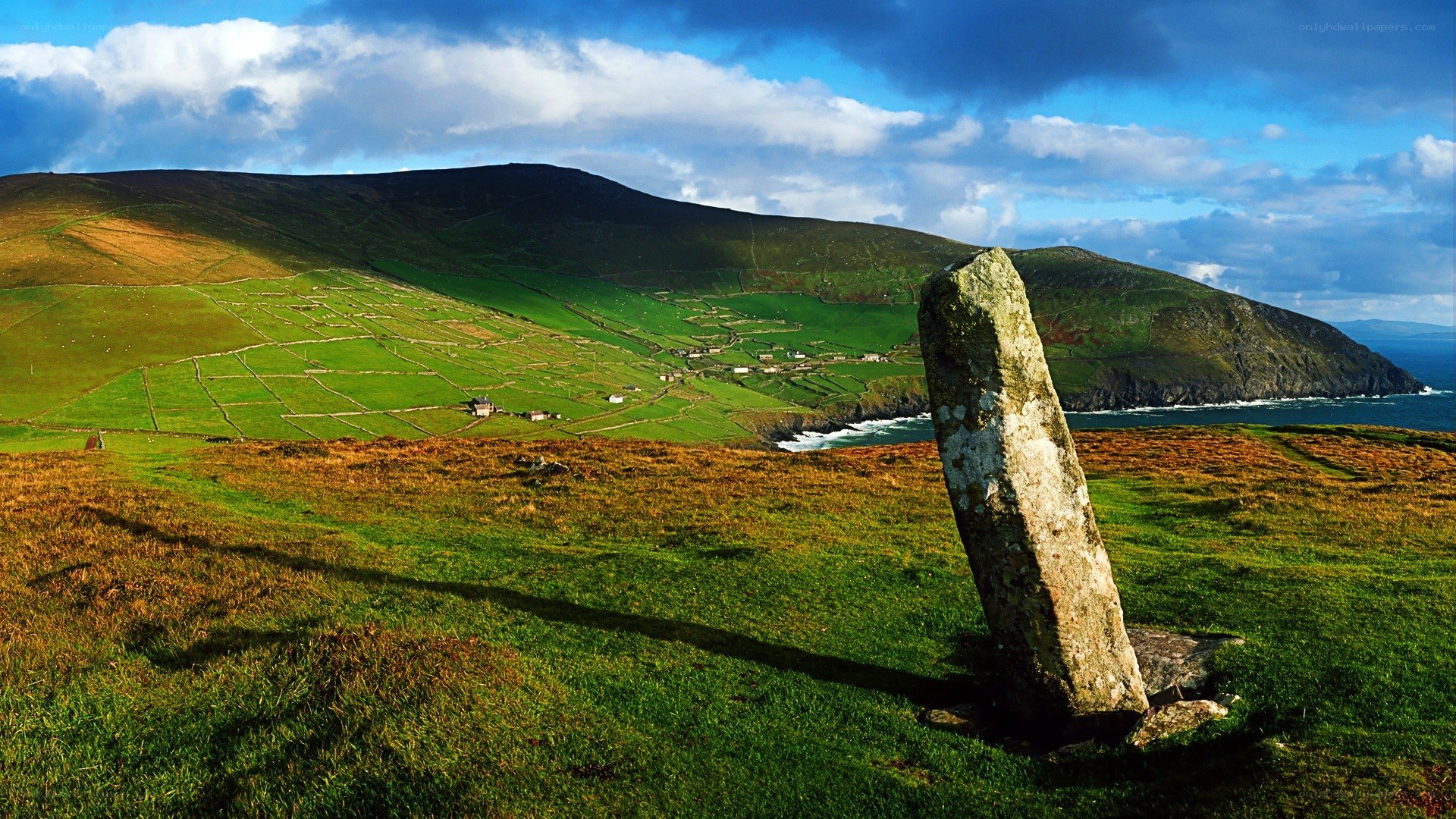 ancient stone on a coastal hillside