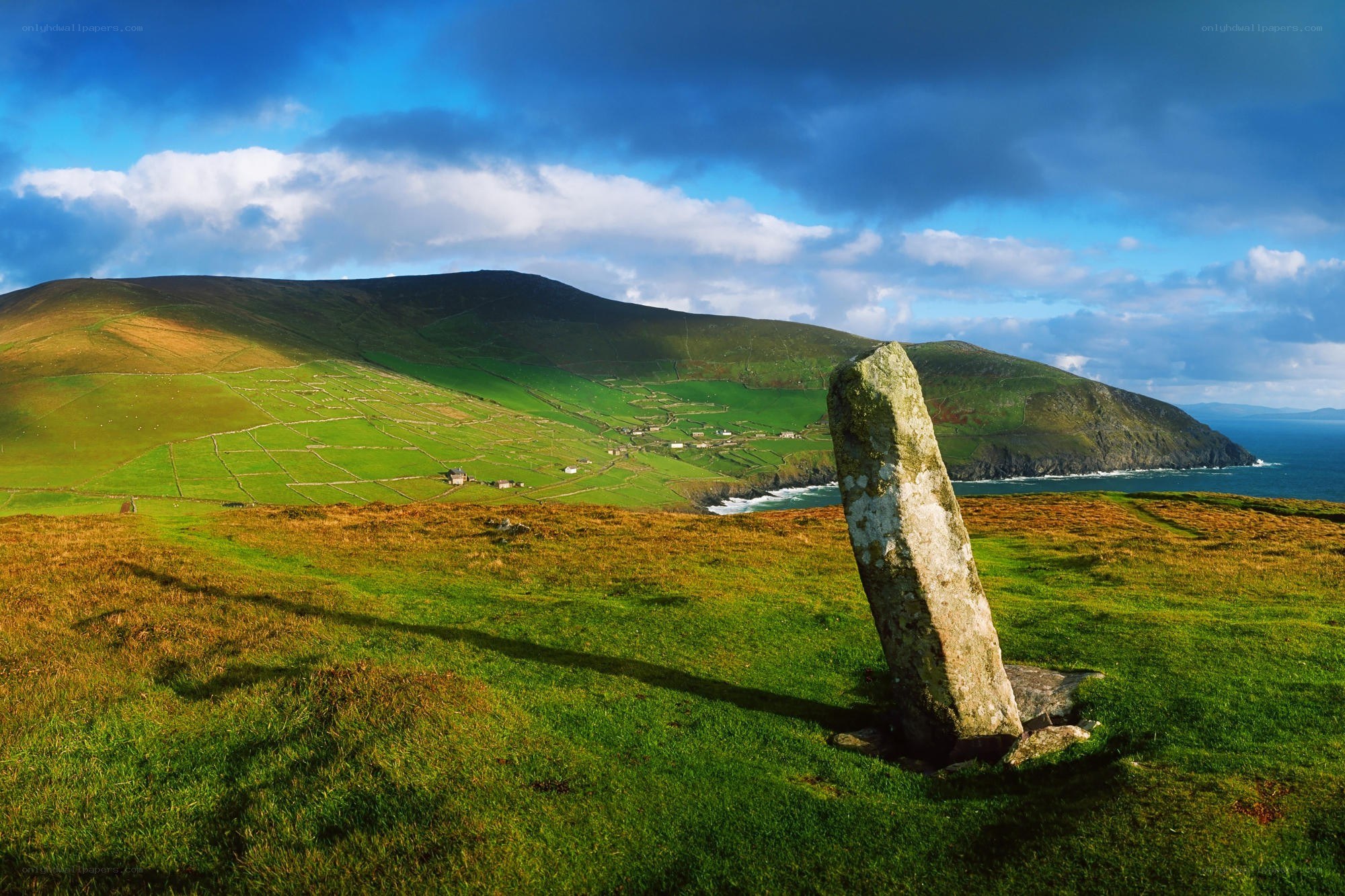 Ancient stone on a coastal hillside