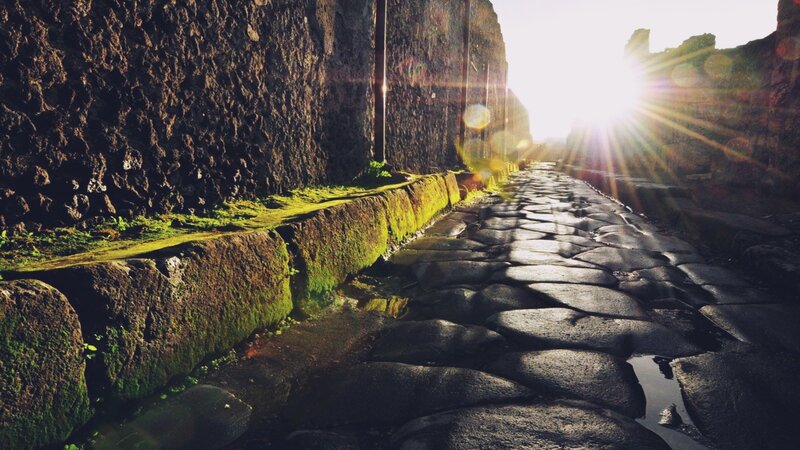 Ancient Stone Pathway — Green, Dramatic
