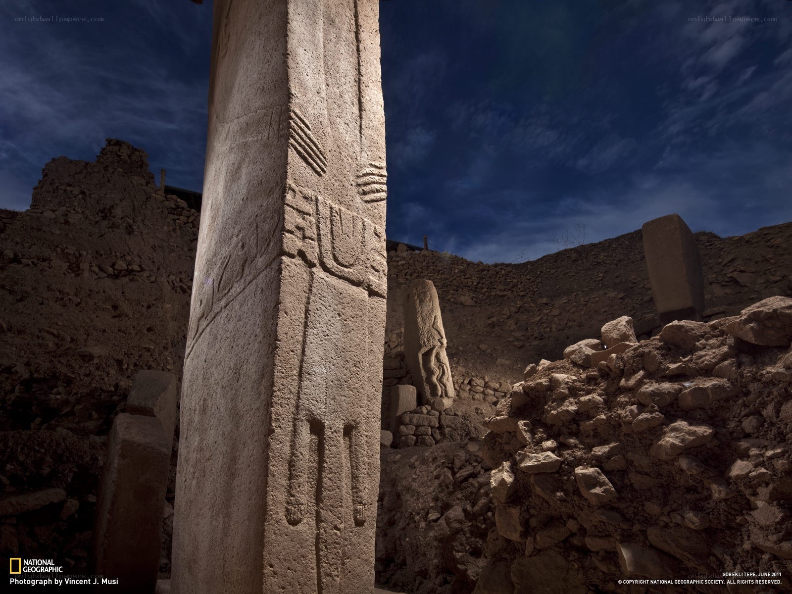 Ancient stone pillars at Gobekli Tepe